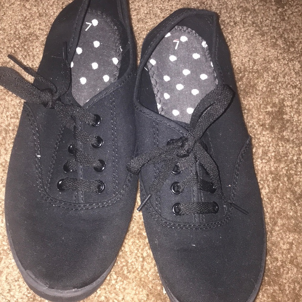 Simple black sneakers